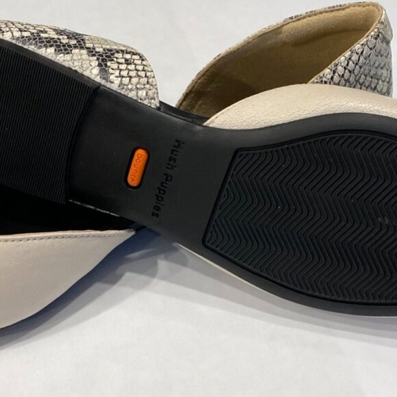 Hush Puppies White & Green Snake Print Sadie D'Orsay Flat - Women Size 8 - Picture 7 of 7